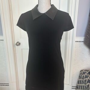 Black Collared Women Top